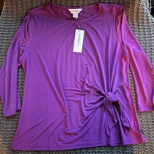 Liz Claiborne Purple Women's Side Tie Blouse